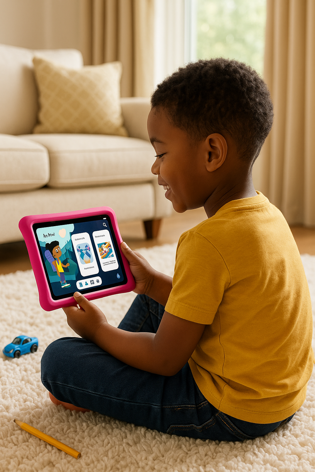Child using tablet